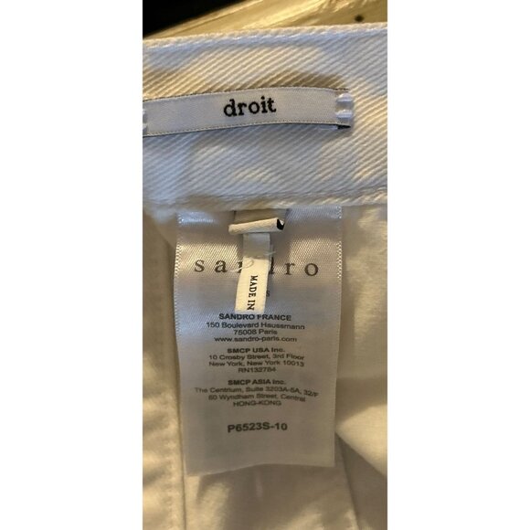 SANDRO Paris DROIT Denim 11" Rise Jeans Front Buttons Strait Cut Size 31 - Picture 8 of 11